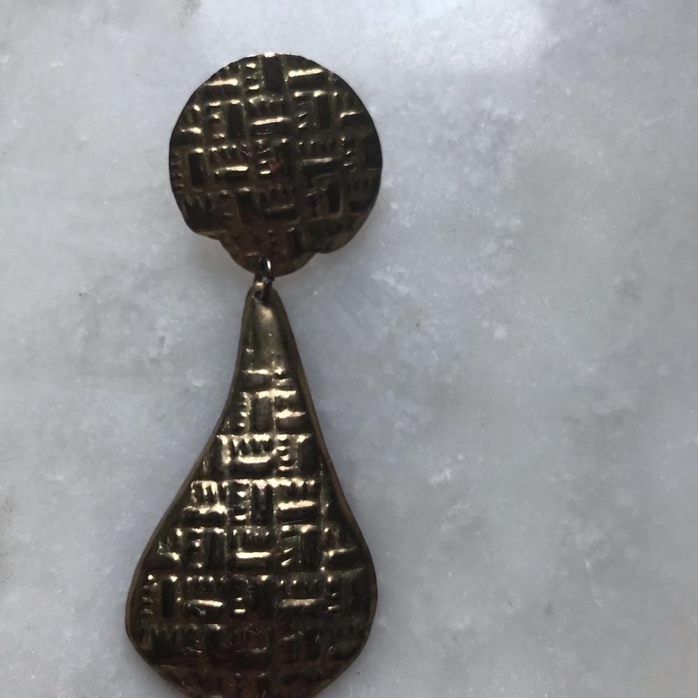 Gold Statement Geometric Earrings - image 3